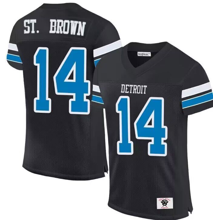 Men Detroit Lions 14 St.Brown black 2024 Nike Limited NFL Jersey